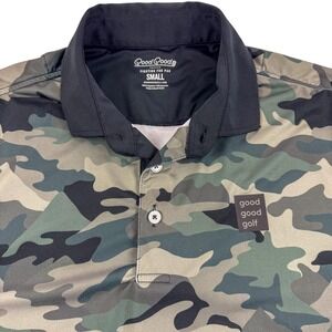 Good Good Golf Polo Shirt Mens Small Green Camo Performance Stretch Top